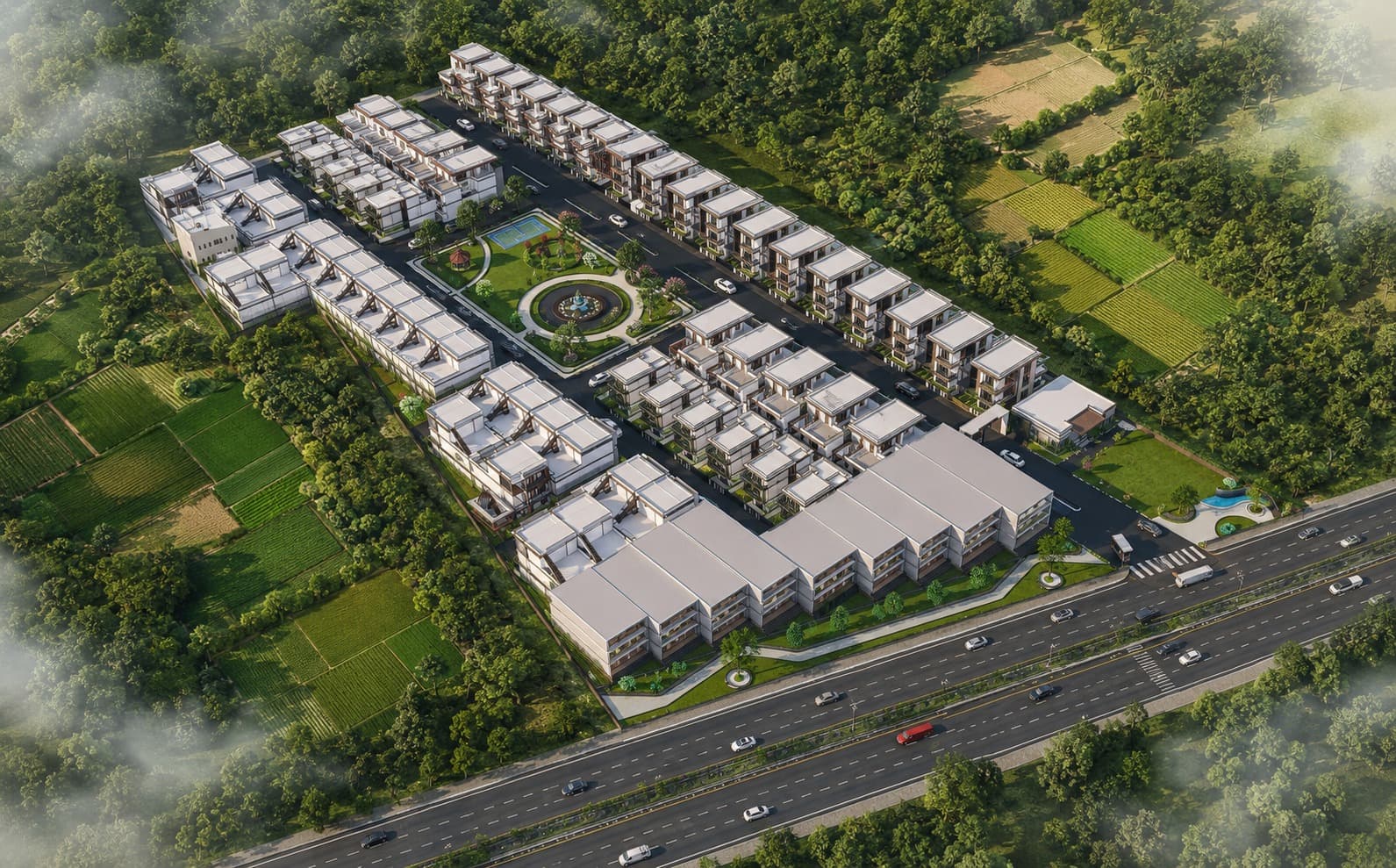 Aerial site view of Gayatri Greens